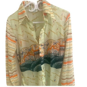 The world’s most amazing retro vintage shirt/cowboy big disco collar L-  shear